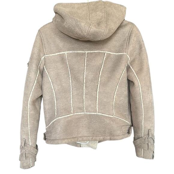 Miss Sixty Shearling Bomber Style Jacket w Asymmetrical Zipper - Vintage Jacket - Picture 9 of 11